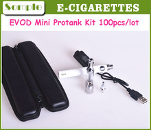 Hot Sale Mini Protank EVOD Kits E-Cigarette Starter Kits Mini Protank Atomizer 650 900 1100mah EVOD Battery For E Cig 100pcs/lot