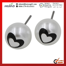 Free Shipping Number 8 Kiss Heart Beard Flower Pattern 10mm Simulated pearl Bead Stud Earring