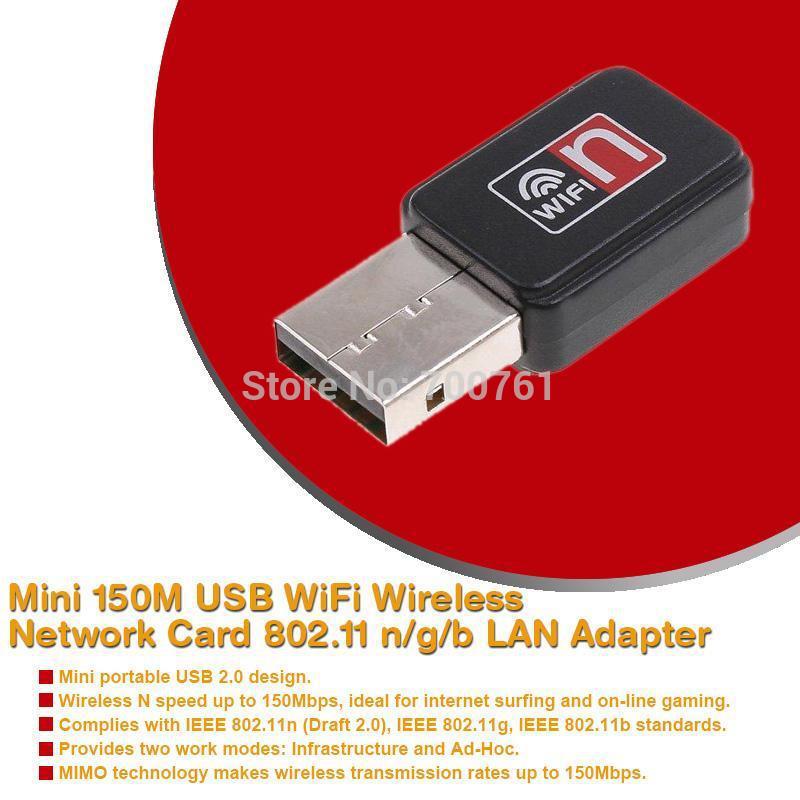 New USB 2.0 Mini 150Mbps 802.11N/G/B WiFi Wireless Network LAN Card Adapter