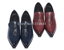 2014 New Fashion Spring/Summer Women Leather Embossed Pointed Toe Slip-on Low Heel Loafer Shoes