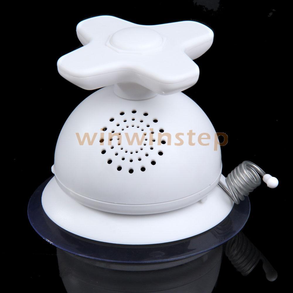 BS S AM FM Waterproof Bathroom Shower Music Antenna Radio Suction Cup White