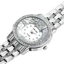 Latest Top Selling Full Czech Crystal Jewelry Wristwatches Japan Miyota Quartz Movement Water Resistance Metal Band