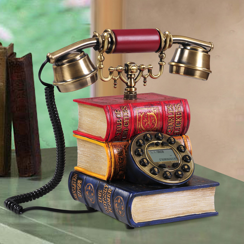 Hoshine Brand Hot Sale Novelty Fashion Book Style Vintage Telephone Decorative Vintage Telepohne Id Callered Old