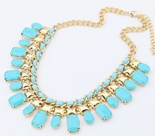 Pink cameo bib choker necklace women kpop blue gypsy bohemian jewelry collares fashion 2014 colors maxi