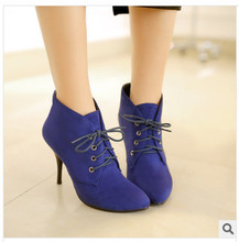34-39 autumn&winter fashion women high heels boots pointed toe women martin botas women leather ankle boots free shipping