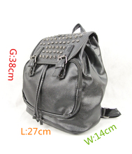 2014 New arrival Fashion school bags Hot Preppy Style women Backpack Rivet Student backpack PU leather