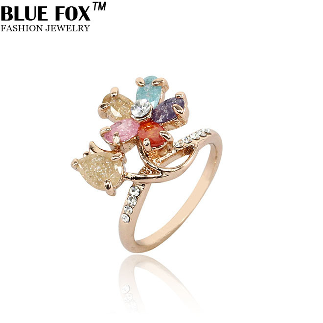 ... Prong zircon rose gold engagement flower rings for women jd-038
