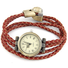 2014 Hot Sale New design Exquisite fashion multi turn leather watch free shipping High Quality Low
