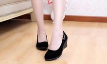 New Comfortable Concise Convenient Old Beijing Cloth Shoes Women s Ethnic Wedge Shoes free Shipping size
