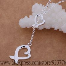 AN600 925 sterling silver Necklace 925 silver fashion jewelry Double love pendant bslakjsa ejmanata