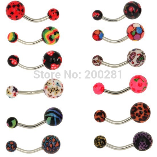 Body Jewelry Unisex Eyebrow Piercing Belly Button Rings Navel Piercing Bar Ring Belly Piercing Ombligo Surgical