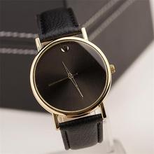 Free shipping Men Concise business leather watches Trendy casual ladies watches Fashion jewelry