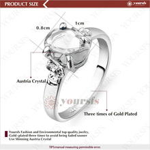 Alliance Wedding Joias 18K White Gold Plated With Austrian Crystal vintage Marriage Ring Accesorios Women jewelry