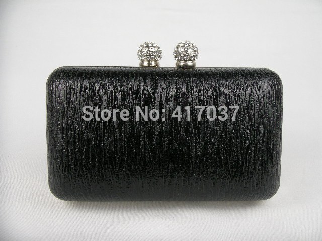 614 Crystal Black Lady Fashion Wedding Bridal Party Night Evening purse handbag clutch bag case IN
