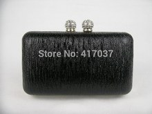 614 Crystal Black Lady Fashion Wedding Bridal Party Night Evening purse handbag clutch bag case IN