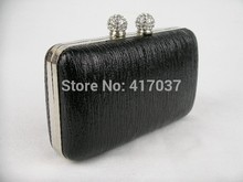 614 Crystal Black Lady Fashion Wedding Bridal Party Night Evening purse handbag clutch bag case IN