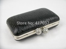 614 Crystal Black Lady Fashion Wedding Bridal Party Night Evening purse handbag clutch bag case IN