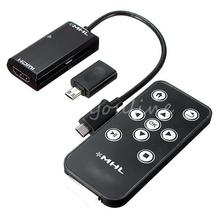 Universal MHL Micro USB To HDMI HDTV 1080P Full HD Cable Converter Adapter Remote Control For