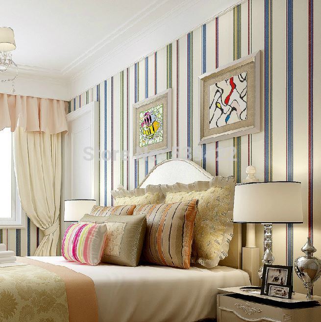  современный & минимализм цветные полосатые обои для livingroom .