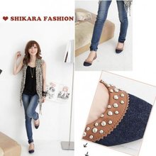 2014 New Arrival Dark blue Light blue Patchwork Fashion Sweet Casual Spring Autumn Summer Womens Girls