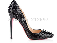 2014 brand Red bottoms shoes Sexy 12CM heels wedding shoes women pumps blue patent leather high