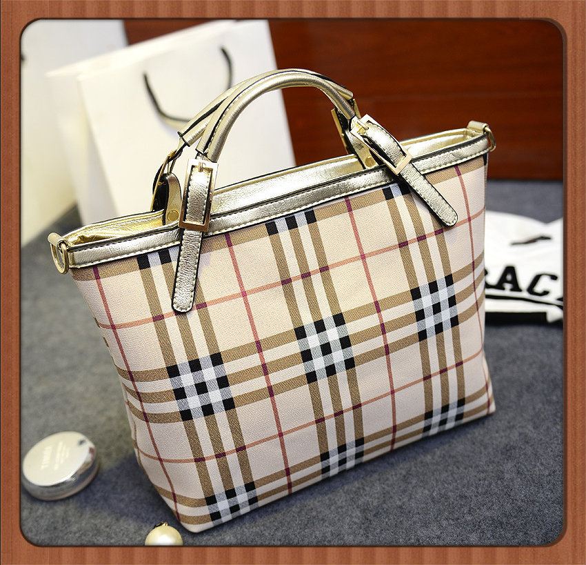 Fashion PU leather plaid women handbags 2014 tote bag British style brand girls shoulder bags Women