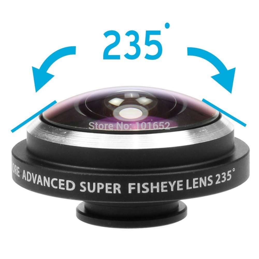Universal Super 235 Detachable Clip Fish eye Fisheye Lens Camera For All Phones iPhone 4S 5S
