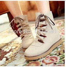 Free shipping 2014 Autumn winter woman cool uniform fashion boots size  flat Motorcycle boots shoes woman snow boots