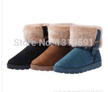 free shipping 2014 new winter wild snow boots wool boots couple models black brown blue color