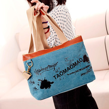 2014 new printed canvas bag handbag shoulder bag retro tide fashion female package women messenger bag