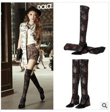 Size 34-39 Handmade autumn&winter fashion women martin boots women genuine leather boots lace knee high boots free shipping