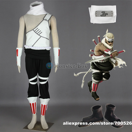 Naruto Killer Bee Cosplay Costume Headband Shoes Mens Ninja Whole Set Cool Halloween Outfit Male Adult