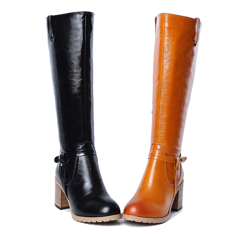 A47New winter fashion high with thick leather with patent leather boots knight boots women s boots