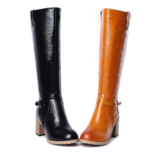 A47New winter fashion high with thick leather with patent leather boots knight boots women’s boots
