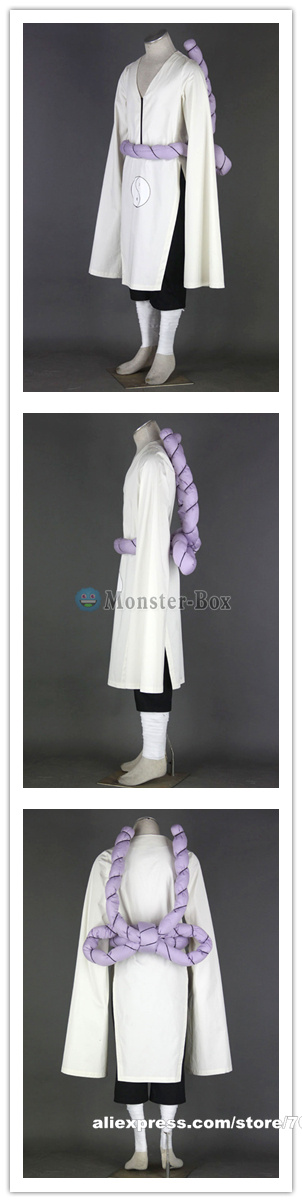 Naruto Kimimaro Cosplay Costume White Cloak Belt Shoes Mens Ninja Outfit Whole Set For Halloween Adult