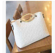 2014 casual embossed handbag white bags fashion all-match shaping women’s handbag