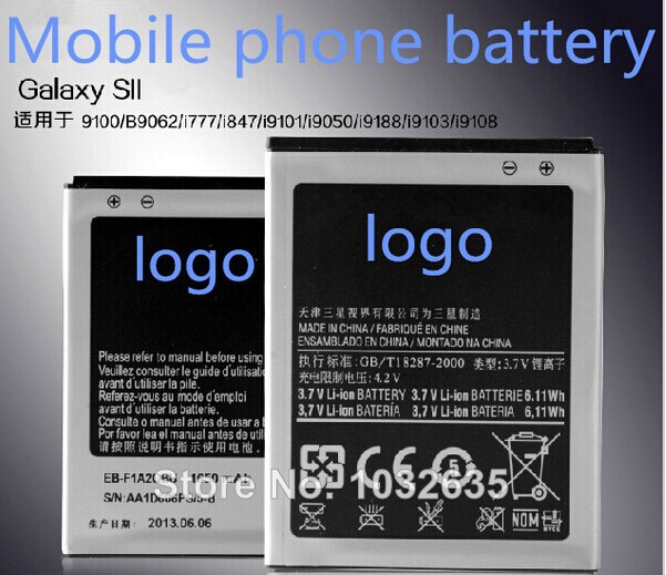 Free shipping Mobile Phone Batteries Galaxy S2 II 9100 9100G B9062 i777 i847 i9101 i9050 i9188