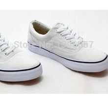 2014 New Low Style White Solid Color Canvas Shoes Fashion Sneakers For Men Women Brand Sneakers Outdoor Shoes