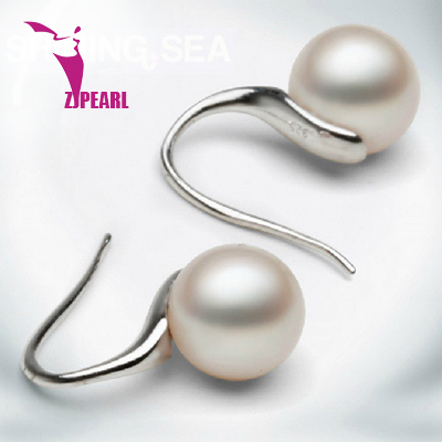 ZJPEARL pearl jewelry Natural Pearl Earrings Cultured Freshwater Pearls with 925 Silver Earring Women Best Gift
