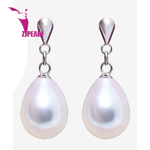 ZJPEARL Fine Pearl Earring, 100% Genuine Pearl with 925 Sterling Silver DROP Earrings, Brand Jewelry Women Accessories Earrings