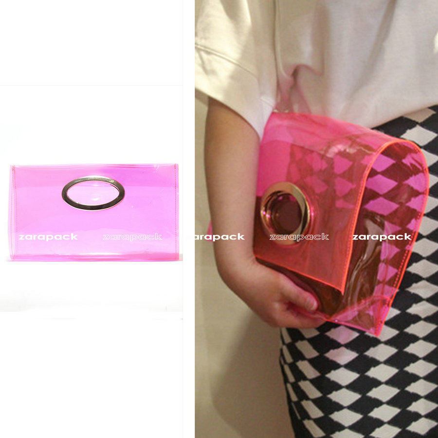 Designer Clear Transparent Neon color women Handbag Clutch Beach Tote Purse IT bag Bolsa