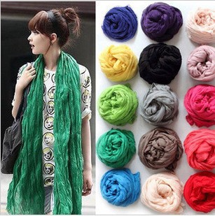 Cheapest 2014 Winter American and Europe Women Fashion Solid Cotton Voile Warm Soft Candy Scarf Shawl