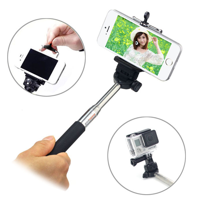 2015 Hot Selfie Rotary Extendable Handheld Tripod Mobile Phone Monopod For GoPro Hero Cell Phone Tonsee