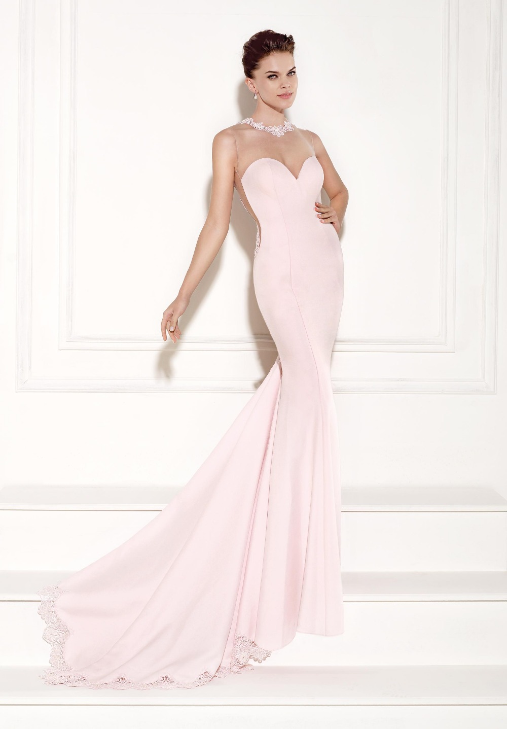 Light Pink Mermaid Prom Dresses