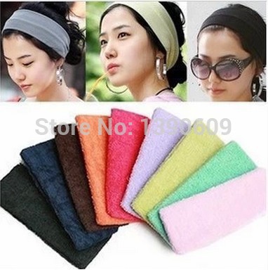 Factory direct supply of candy colored toweling headband hoop exercise yoga hair band headband hair