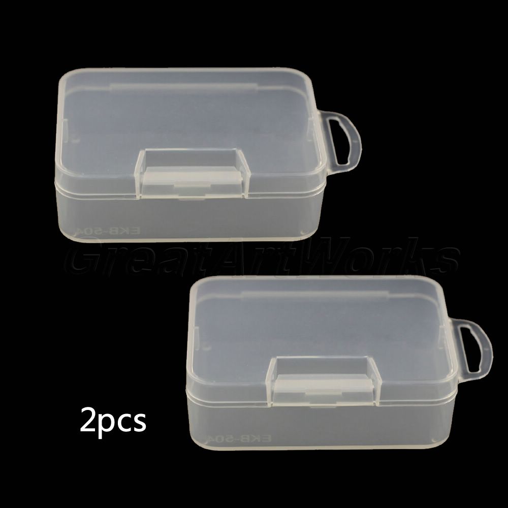 Hot Sale New 2pcs lot Plastic Portable Clear Transparent jewelry boxes plastic acrylic cosmetic nail art