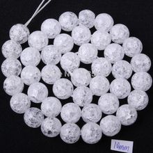 Free Shipping 4 6 8 10 12 14 16mm Pretty Natural Cracked Round Rock Crystal Quartz