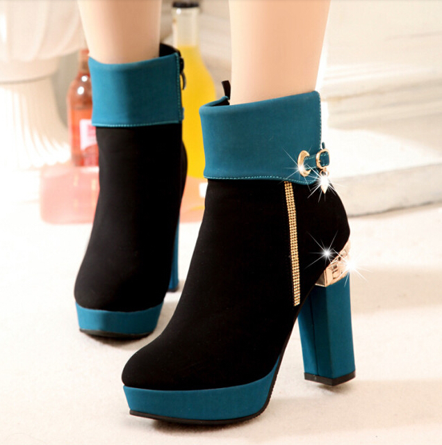 2015 Rubber Boots Top Fashion Freeshipping Pu Boots Ultra High with Thick with Martin Europe And