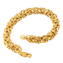 Wholescal Casual 20cm 18k Yellow Gold Plated men Chain Bracelet Nickel Free,14C0462