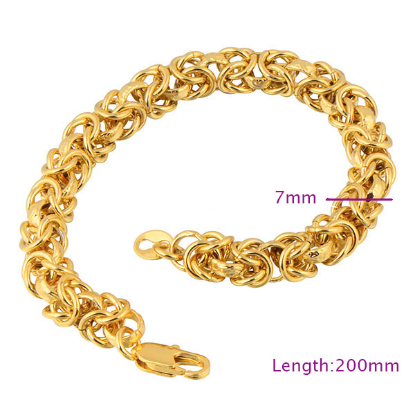 Wholesale Rare 18k Yellow Gold Plated Men Chain Bracelet 14C0462